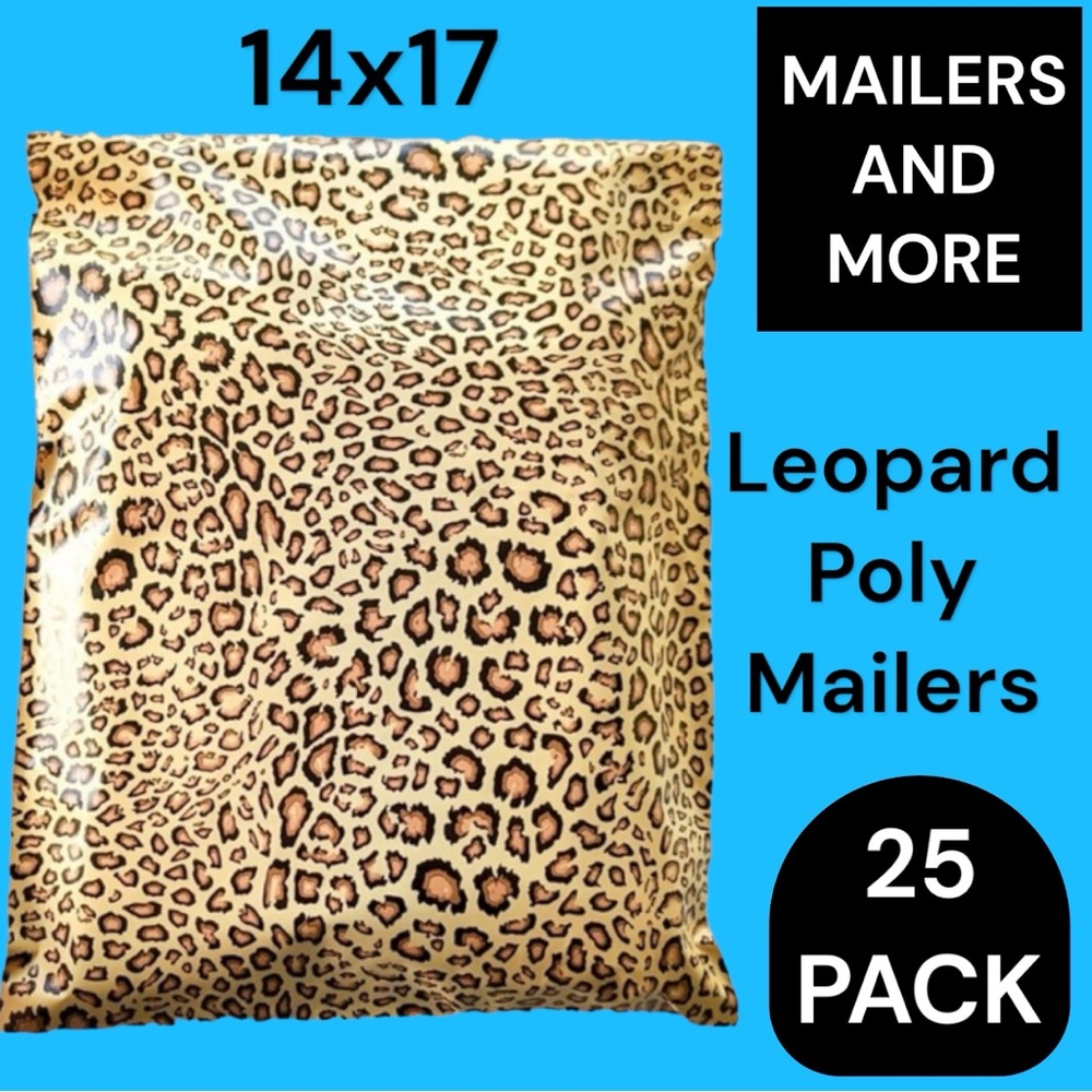 25 14X17 Poly Mailers Leopard Shipping Envelopes PRICE IS FIRM - Picture 2 of 11